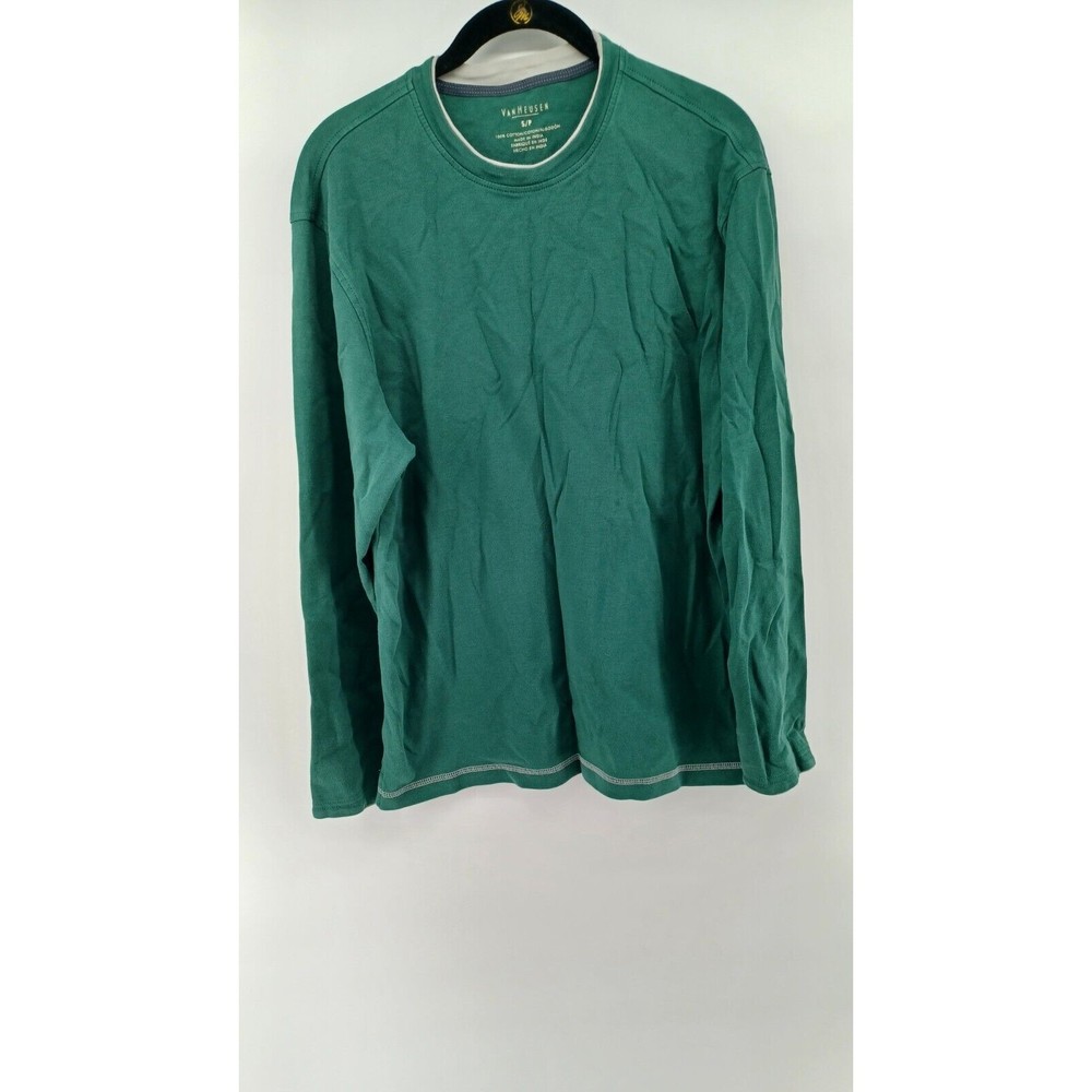 Van Heusen T-Shirt Men's Small Petite Green Long Sleeve Jersey